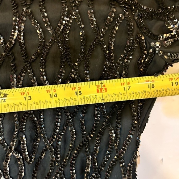 Mark & John By Gopal Black Sequin Beaded Full Length Evening Gown Size Small - Picture 8 of 9